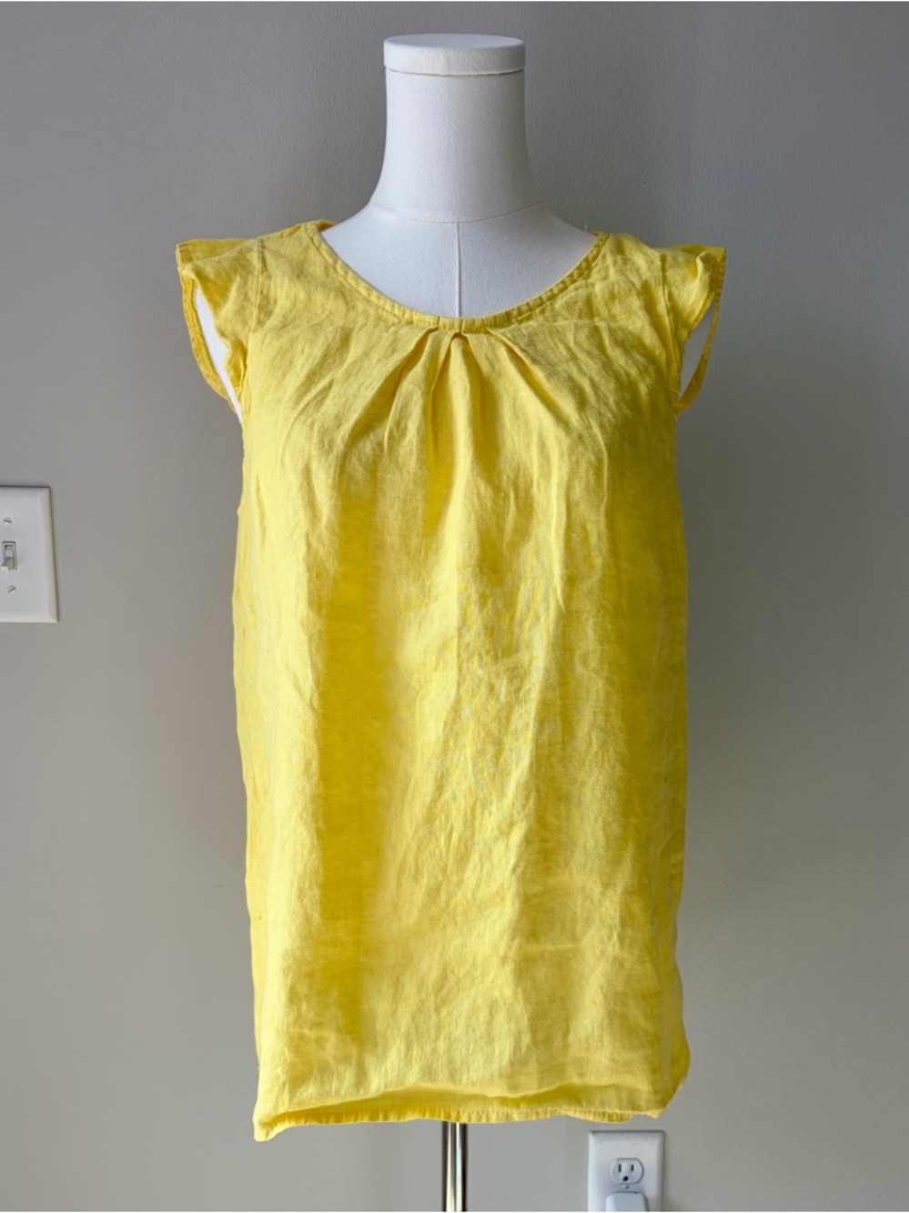 Terzo Millennio Yellow Linen Blouse Top Made in Italy